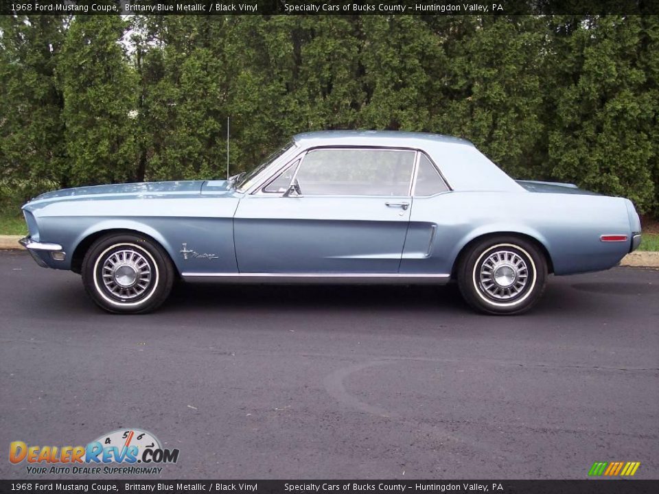 1968 Ford Mustang Coupe Brittany Blue Metallic / Black Vinyl Photo #7