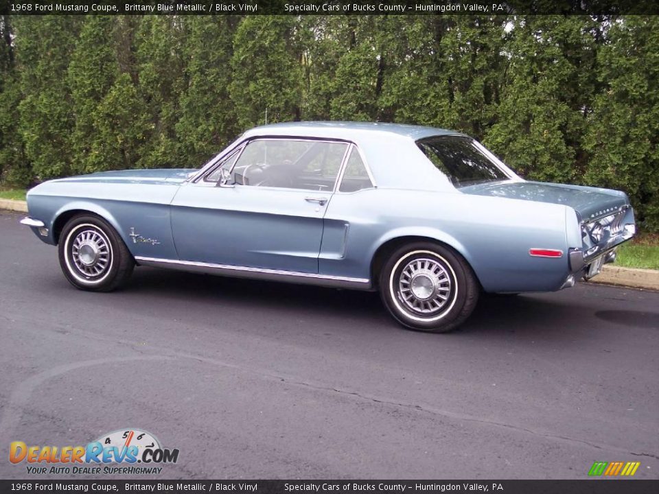 1968 Ford Mustang Coupe Brittany Blue Metallic / Black Vinyl Photo #8
