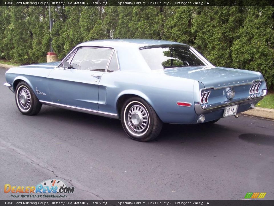 1968 Ford Mustang Coupe Brittany Blue Metallic / Black Vinyl Photo #9