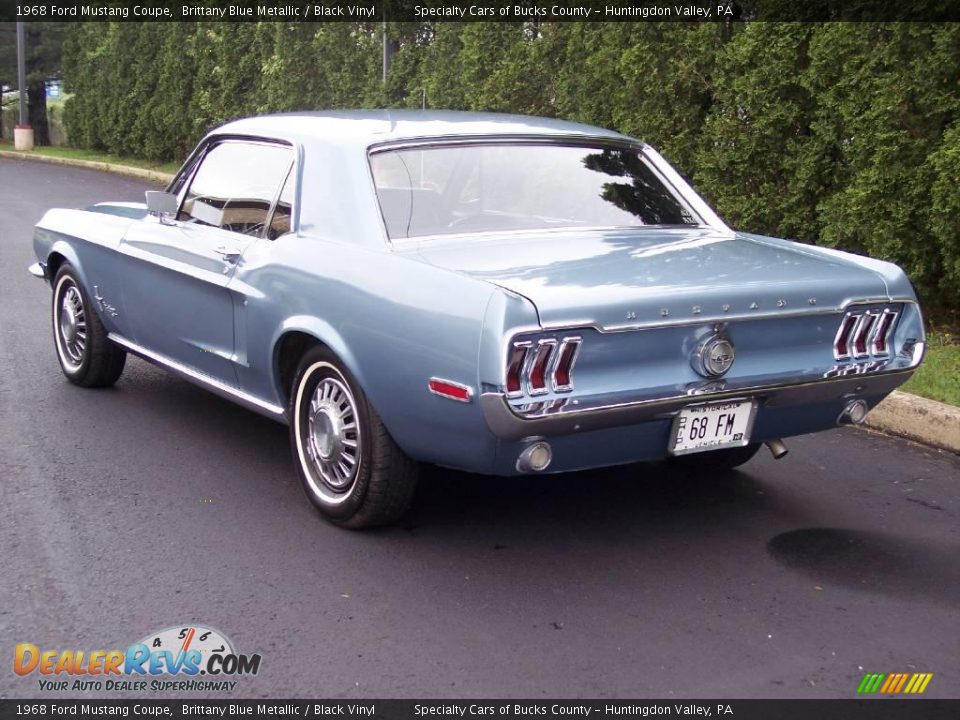 1968 Ford Mustang Coupe Brittany Blue Metallic / Black Vinyl Photo #10