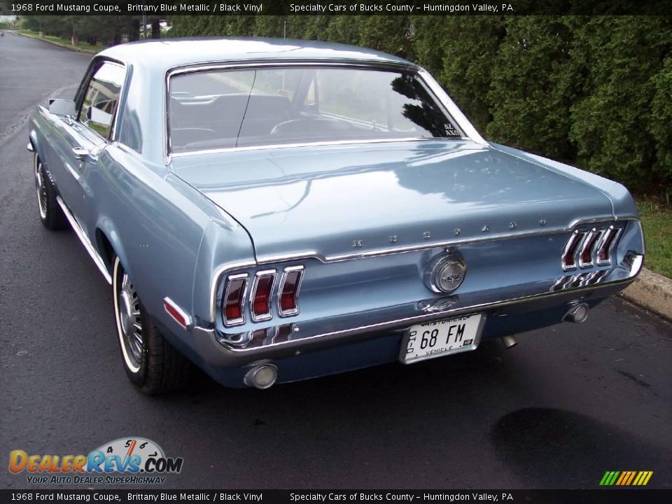 1968 Ford Mustang Coupe Brittany Blue Metallic / Black Vinyl Photo #11