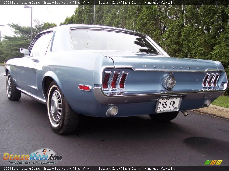 1968 Ford Mustang Coupe Brittany Blue Metallic / Black Vinyl Photo #12