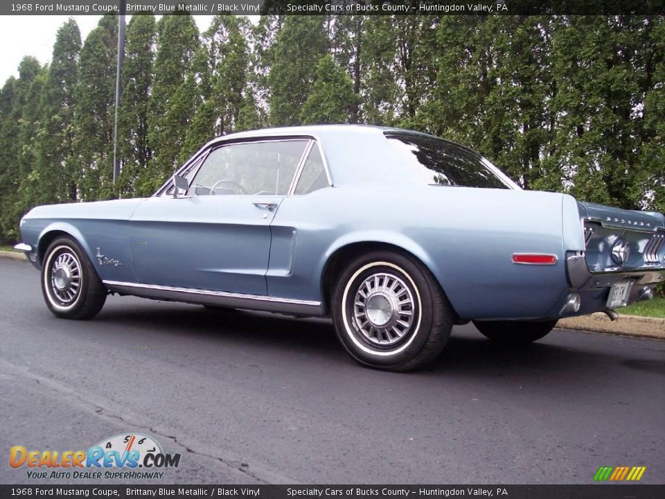 1968 Ford Mustang Coupe Brittany Blue Metallic / Black Vinyl Photo #13
