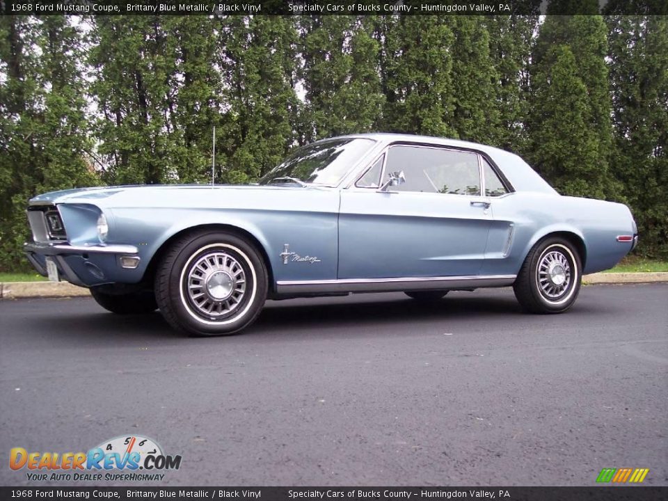 1968 Ford Mustang Coupe Brittany Blue Metallic / Black Vinyl Photo #14