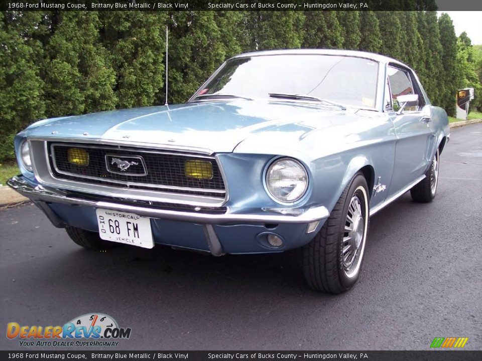 1968 Ford Mustang Coupe Brittany Blue Metallic / Black Vinyl Photo #15