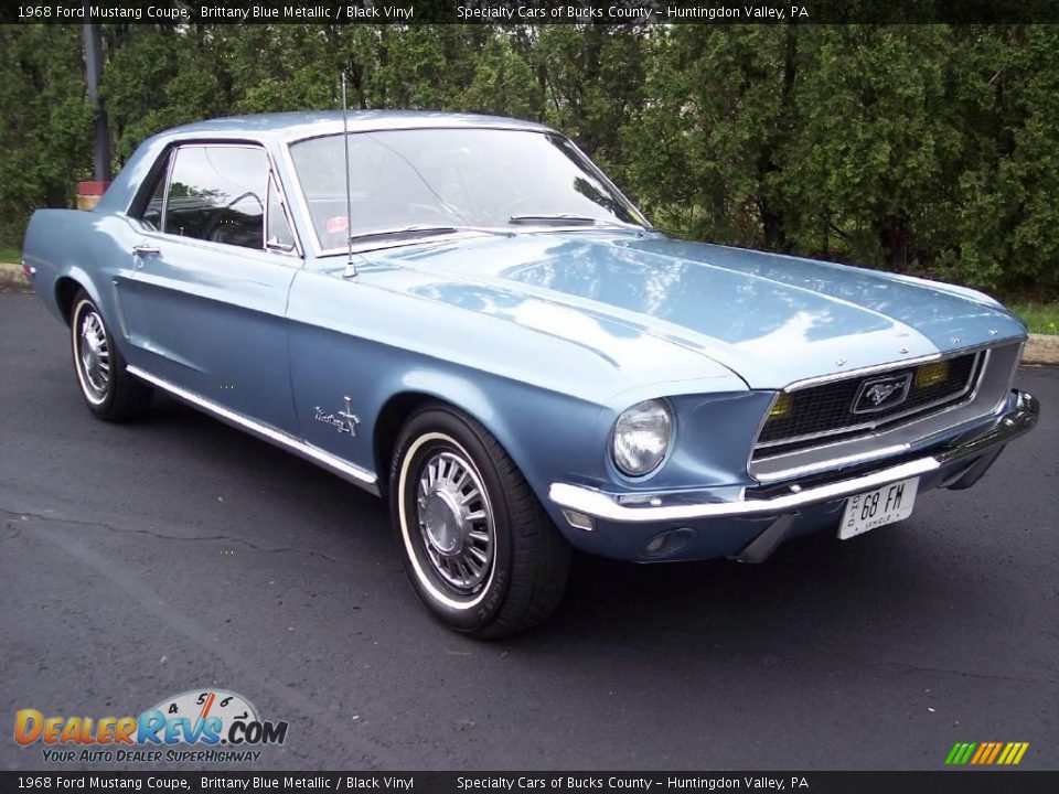 1968 Ford Mustang Coupe Brittany Blue Metallic / Black Vinyl Photo #20
