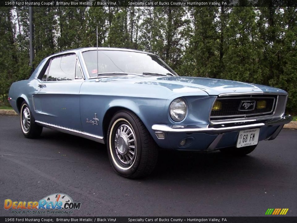 1968 Ford Mustang Coupe Brittany Blue Metallic / Black Vinyl Photo #21
