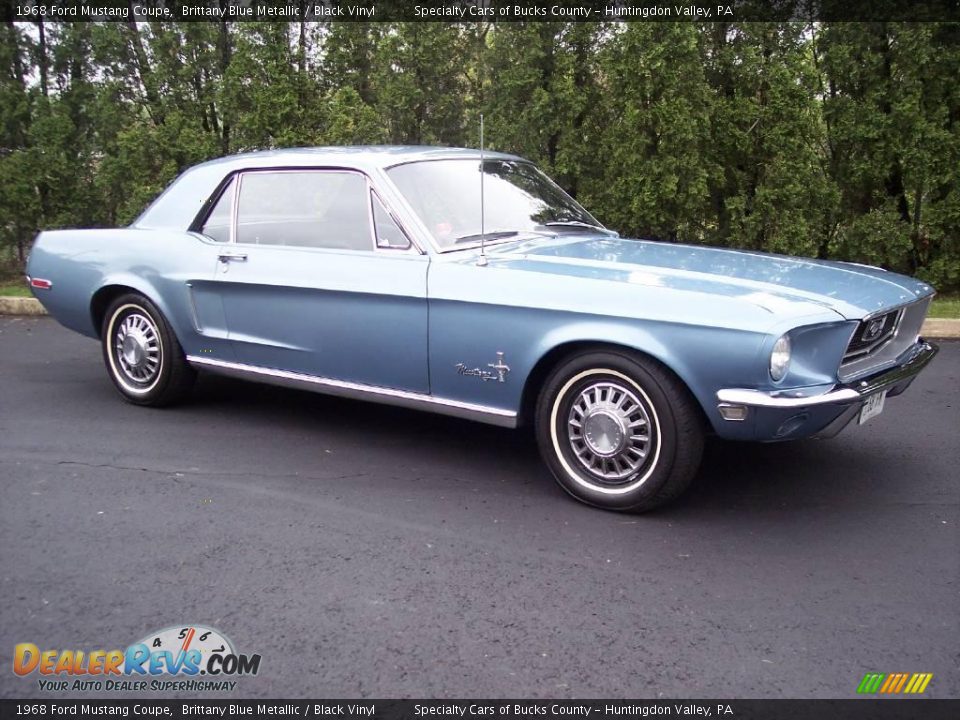 1968 Ford Mustang Coupe Brittany Blue Metallic / Black Vinyl Photo #22