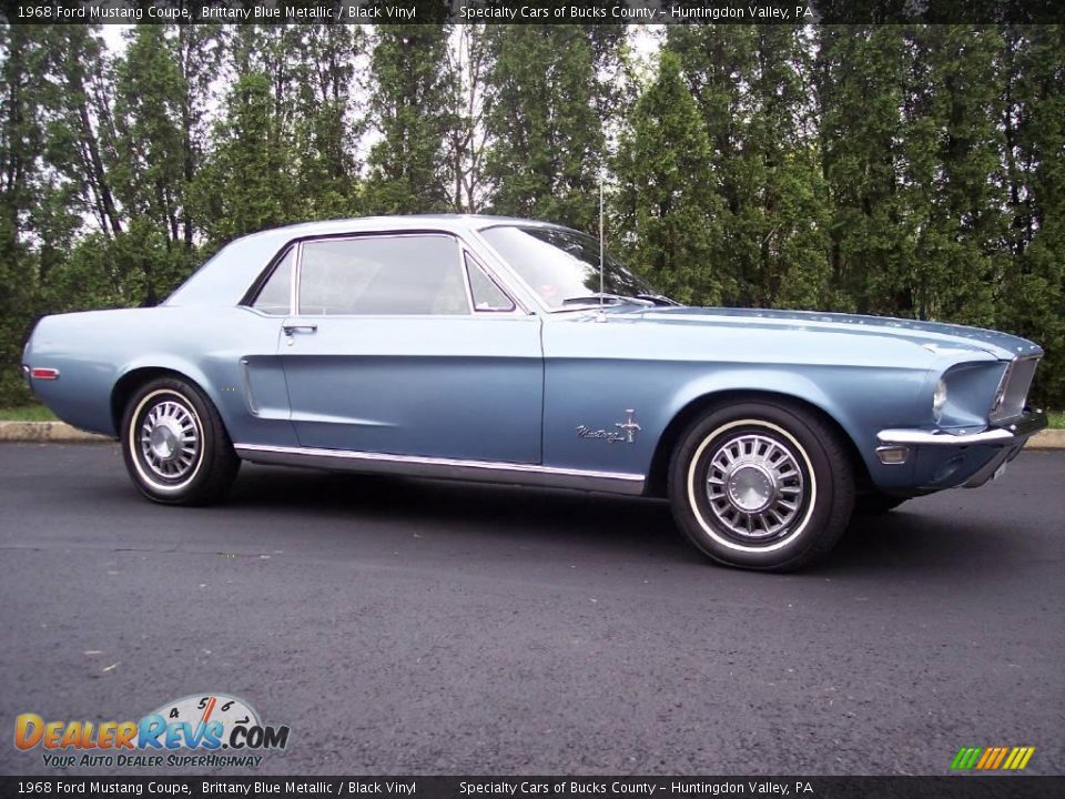 1968 Ford Mustang Coupe Brittany Blue Metallic / Black Vinyl Photo #23