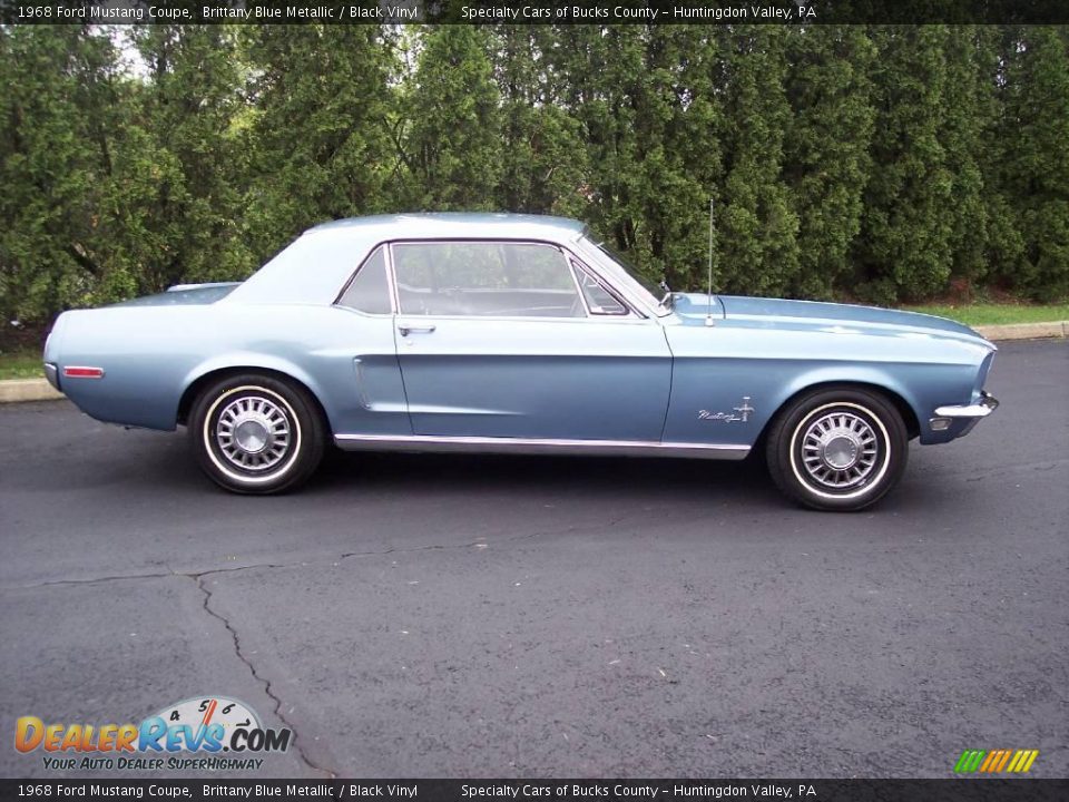 1968 Ford Mustang Coupe Brittany Blue Metallic / Black Vinyl Photo #24