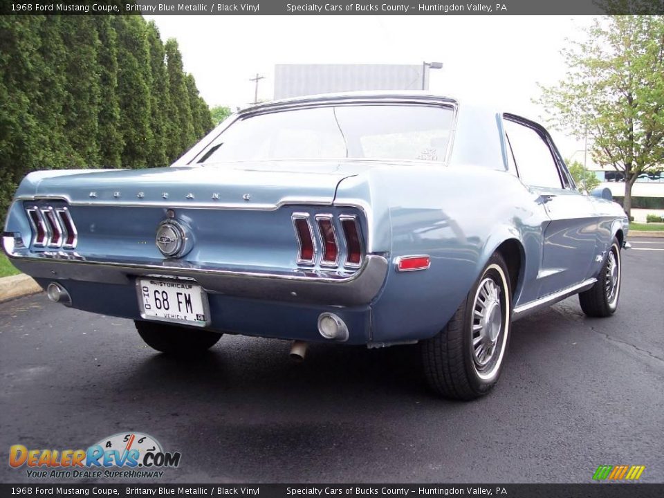 1968 Ford Mustang Coupe Brittany Blue Metallic / Black Vinyl Photo #25