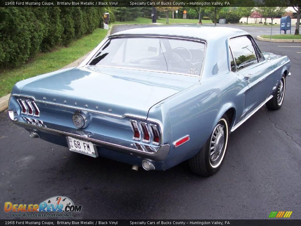 1968 Ford Mustang Coupe Brittany Blue Metallic / Black Vinyl Photo #27