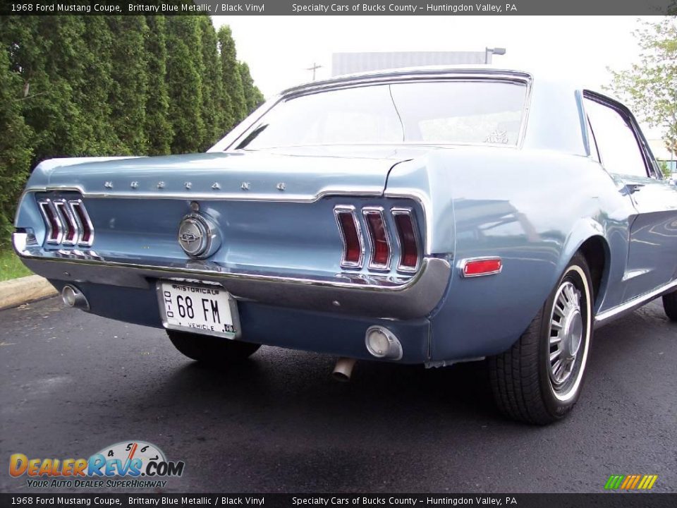 1968 Ford Mustang Coupe Brittany Blue Metallic / Black Vinyl Photo #28