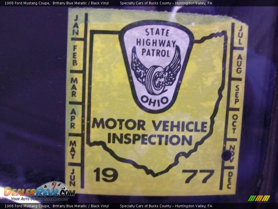 1968 Ford Mustang Coupe Brittany Blue Metallic / Black Vinyl Photo #30