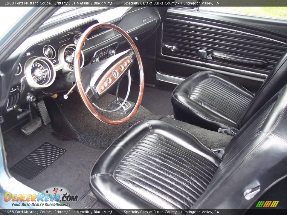 1968 Ford Mustang Coupe Brittany Blue Metallic / Black Vinyl Photo #31