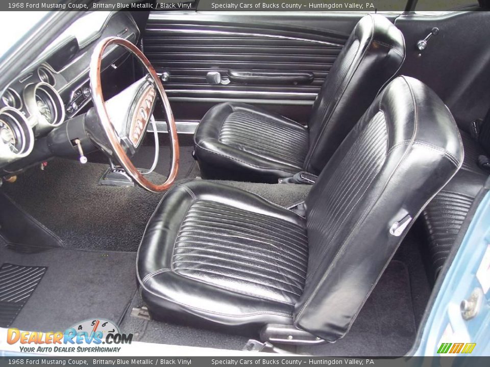 1968 Ford Mustang Coupe Brittany Blue Metallic / Black Vinyl Photo #32