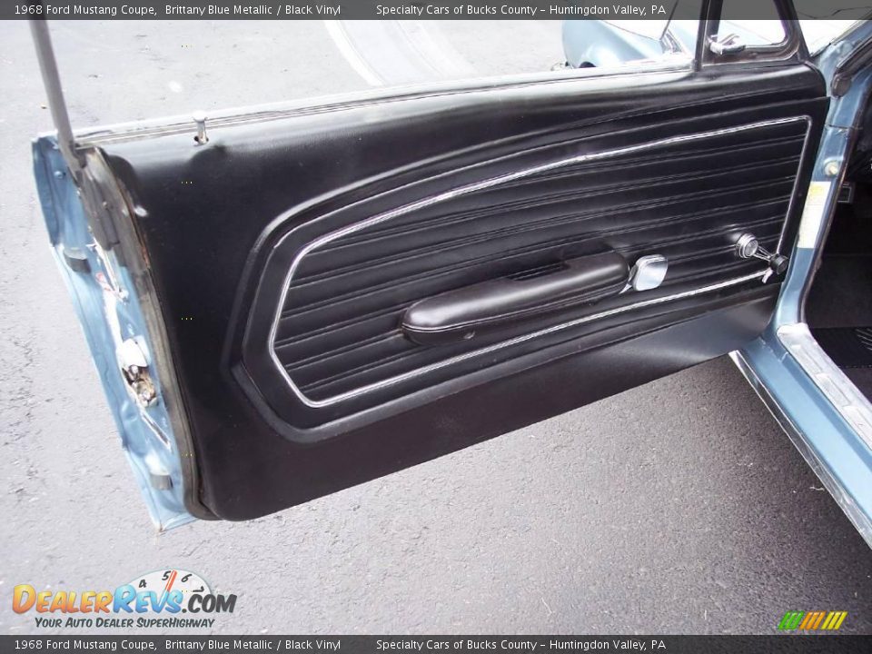 1968 Ford Mustang Coupe Brittany Blue Metallic / Black Vinyl Photo #33