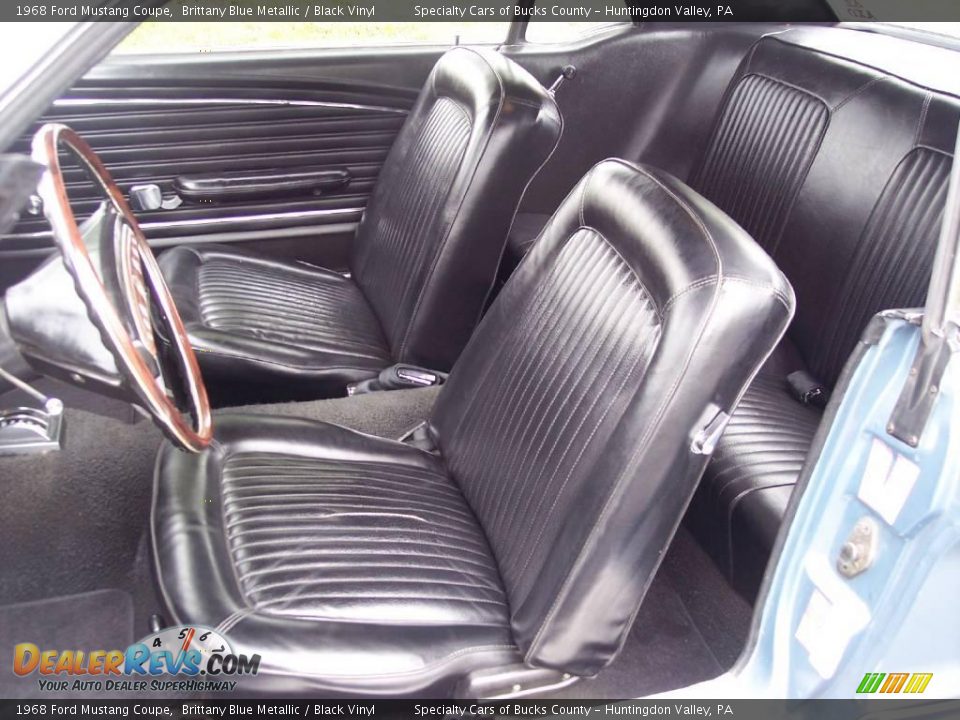 1968 Ford Mustang Coupe Brittany Blue Metallic / Black Vinyl Photo #34