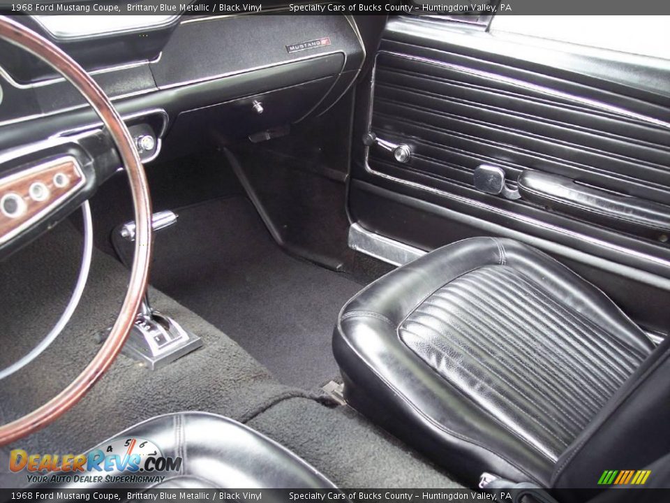1968 Ford Mustang Coupe Brittany Blue Metallic / Black Vinyl Photo #35