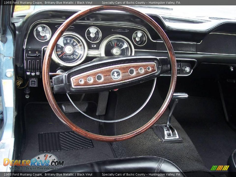 1968 Ford Mustang Coupe Brittany Blue Metallic / Black Vinyl Photo #36