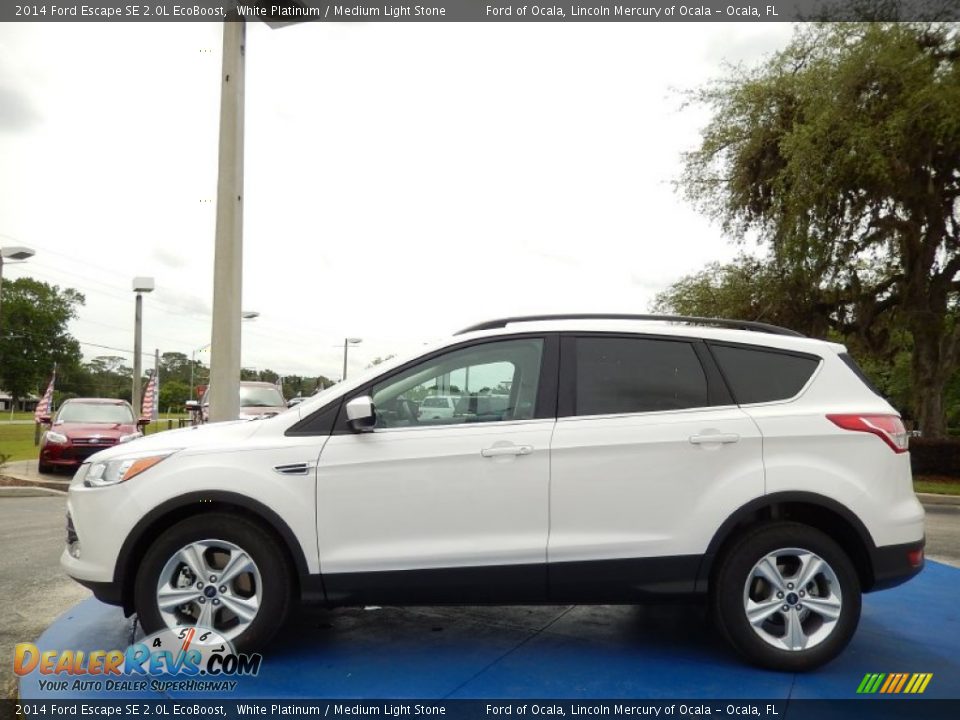 2014 Ford Escape SE 2.0L EcoBoost White Platinum / Medium Light Stone Photo #2