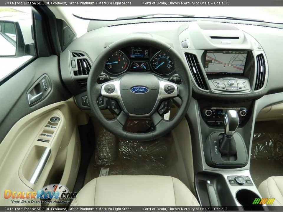 2014 Ford Escape SE 2.0L EcoBoost White Platinum / Medium Light Stone Photo #9