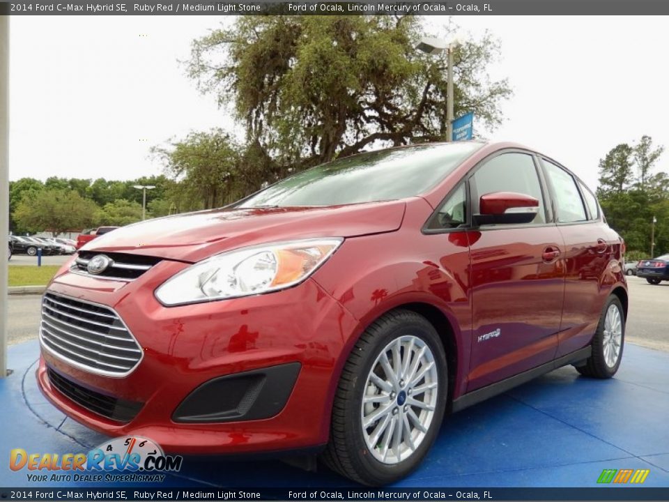 2014 Ford C-Max Hybrid SE Ruby Red / Medium Light Stone Photo #1
