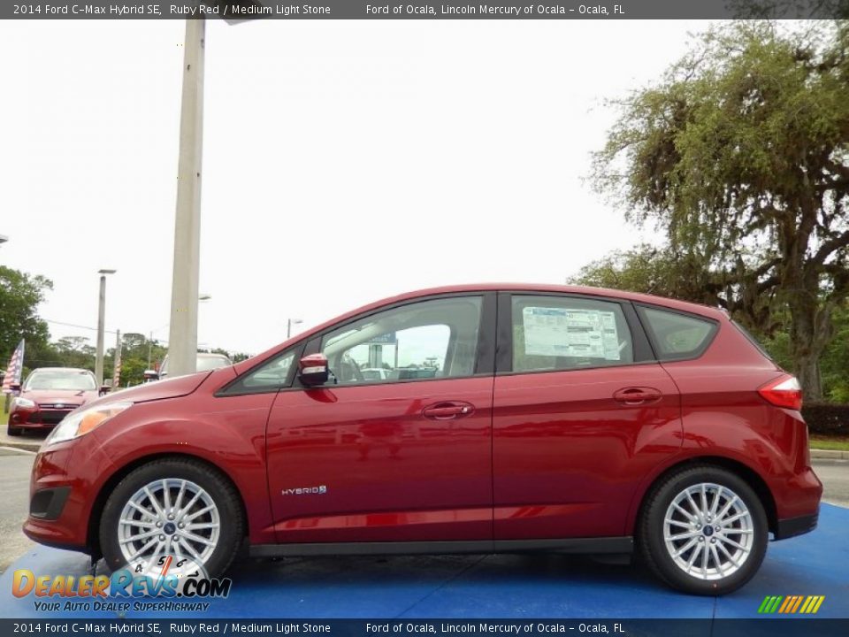 2014 Ford C-Max Hybrid SE Ruby Red / Medium Light Stone Photo #2