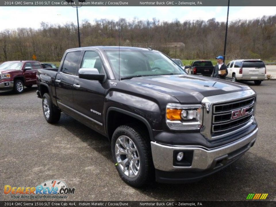 2014 GMC Sierra 1500 SLT Crew Cab 4x4 Iridium Metallic / Cocoa/Dune Photo #3