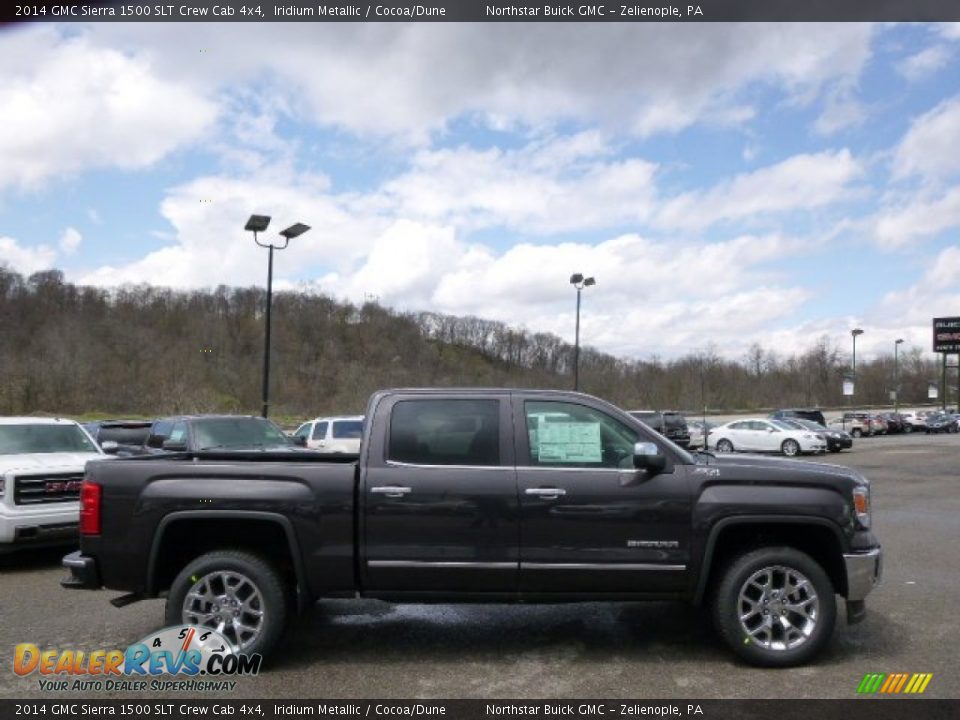 2014 GMC Sierra 1500 SLT Crew Cab 4x4 Iridium Metallic / Cocoa/Dune Photo #4