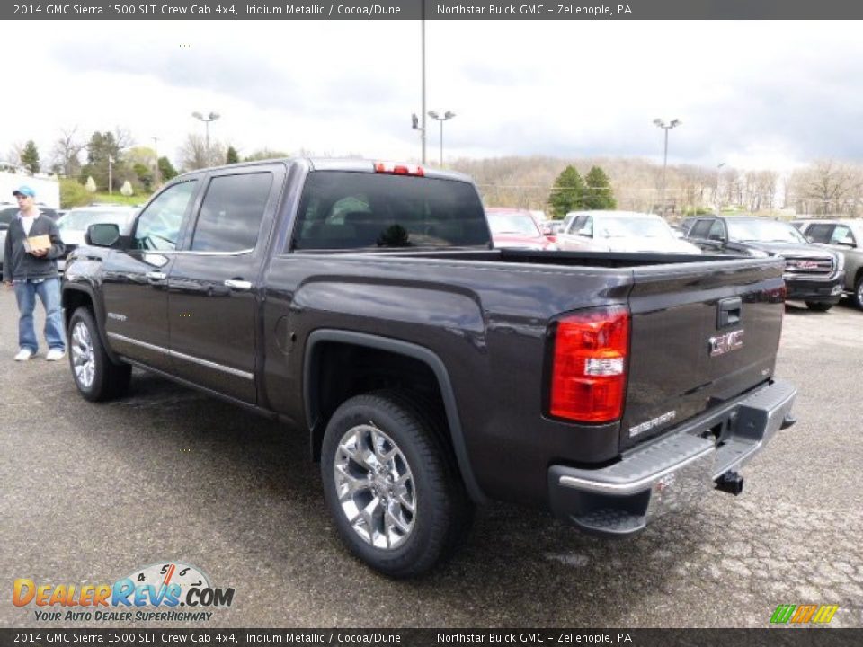 2014 GMC Sierra 1500 SLT Crew Cab 4x4 Iridium Metallic / Cocoa/Dune Photo #7
