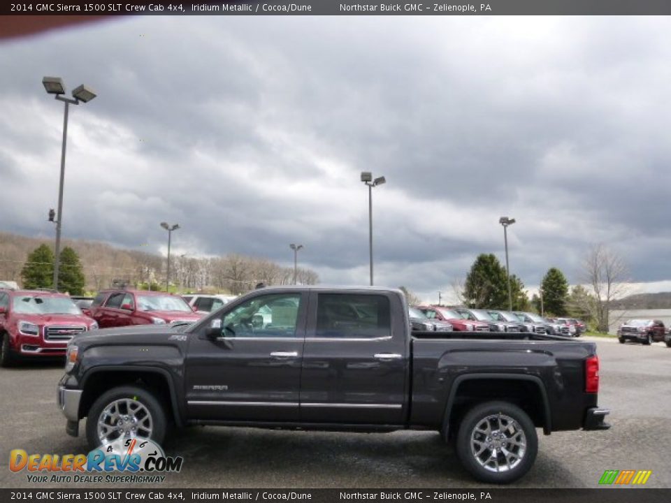 2014 GMC Sierra 1500 SLT Crew Cab 4x4 Iridium Metallic / Cocoa/Dune Photo #8