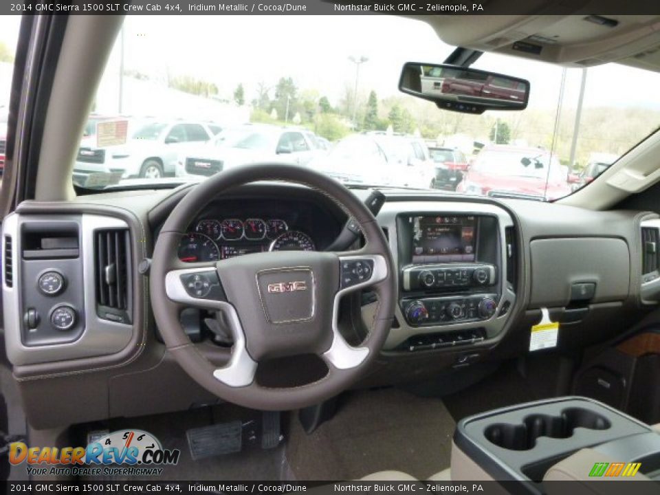 2014 GMC Sierra 1500 SLT Crew Cab 4x4 Iridium Metallic / Cocoa/Dune Photo #12