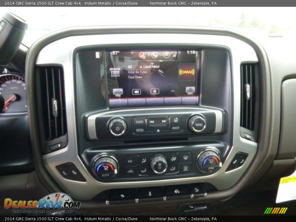 2014 GMC Sierra 1500 SLT Crew Cab 4x4 Iridium Metallic / Cocoa/Dune Photo #16
