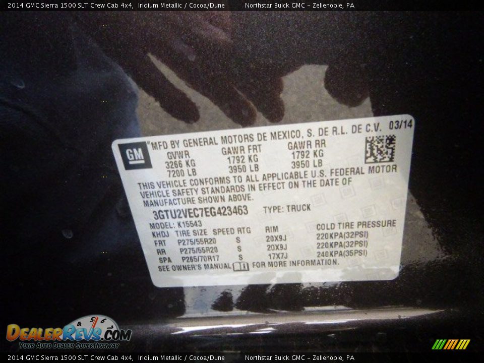 2014 GMC Sierra 1500 SLT Crew Cab 4x4 Iridium Metallic / Cocoa/Dune Photo #20