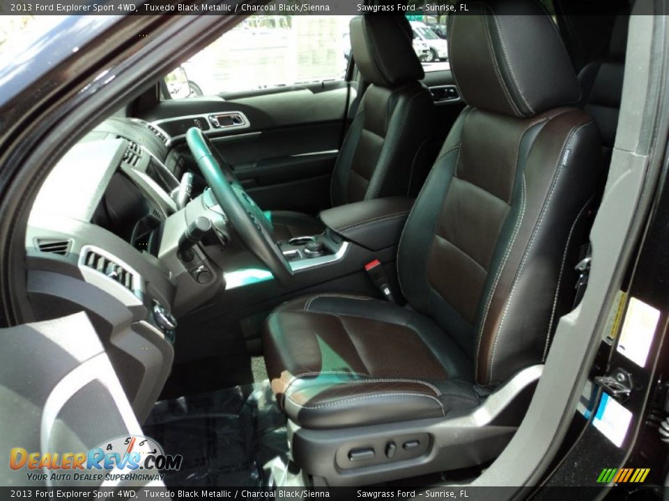 2013 Ford Explorer Sport 4WD Tuxedo Black Metallic / Charcoal Black/Sienna Photo #19
