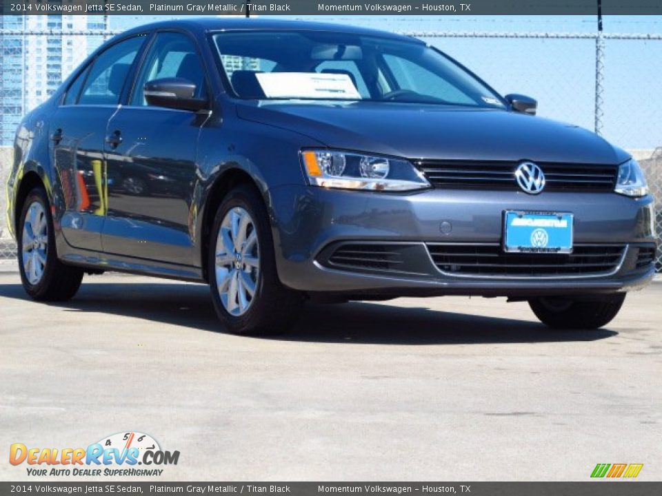 2014 Volkswagen Jetta SE Sedan Platinum Gray Metallic / Titan Black Photo #1