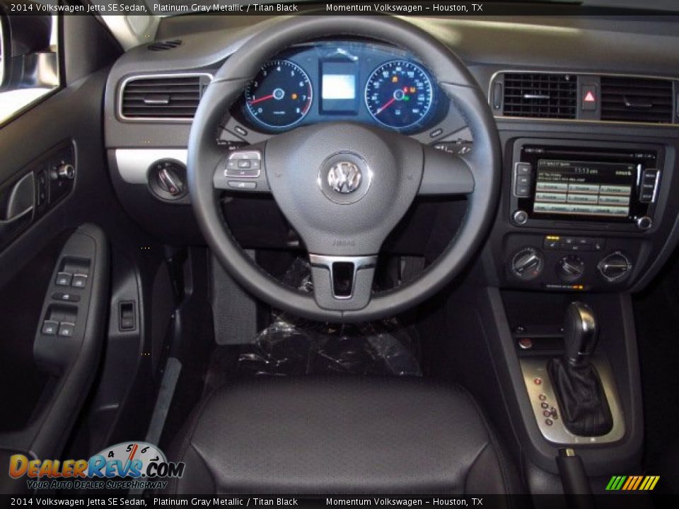 2014 Volkswagen Jetta SE Sedan Platinum Gray Metallic / Titan Black Photo #12