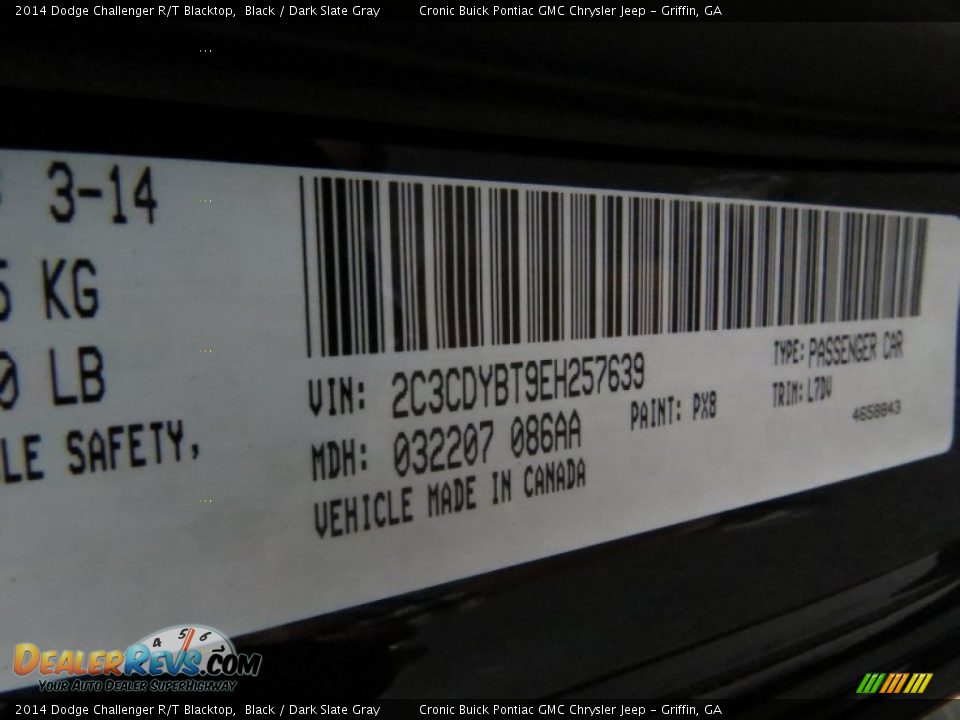 2014 Dodge Challenger R/T Blacktop Black / Dark Slate Gray Photo #18