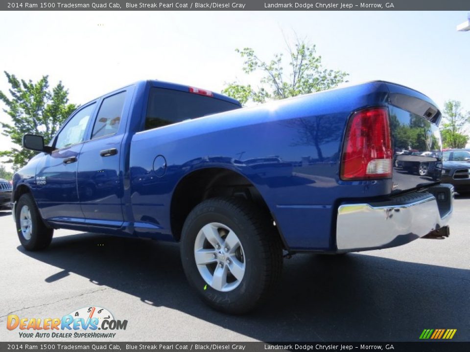 2014 Ram 1500 Tradesman Quad Cab Blue Streak Pearl Coat / Black/Diesel Gray Photo #2