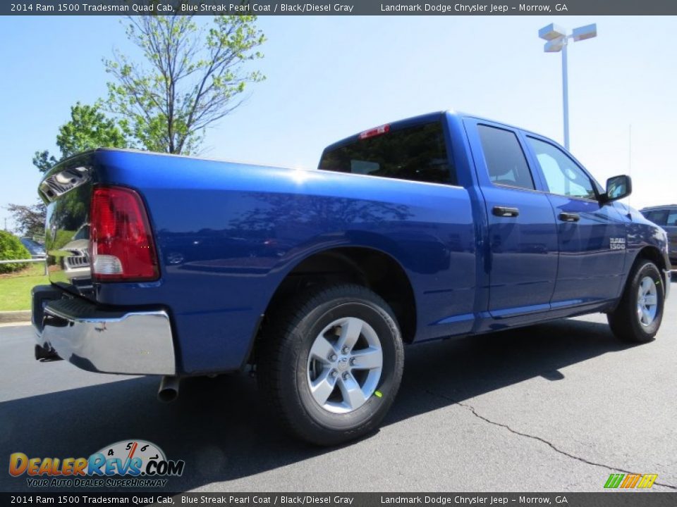 2014 Ram 1500 Tradesman Quad Cab Blue Streak Pearl Coat / Black/Diesel Gray Photo #3