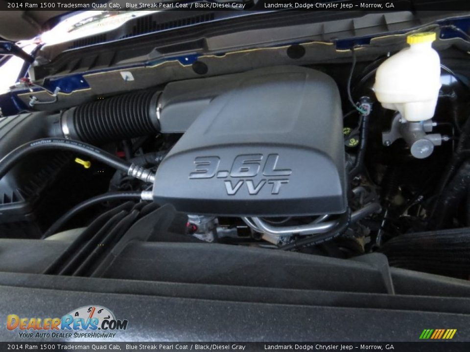 2014 Ram 1500 Tradesman Quad Cab Blue Streak Pearl Coat / Black/Diesel Gray Photo #9