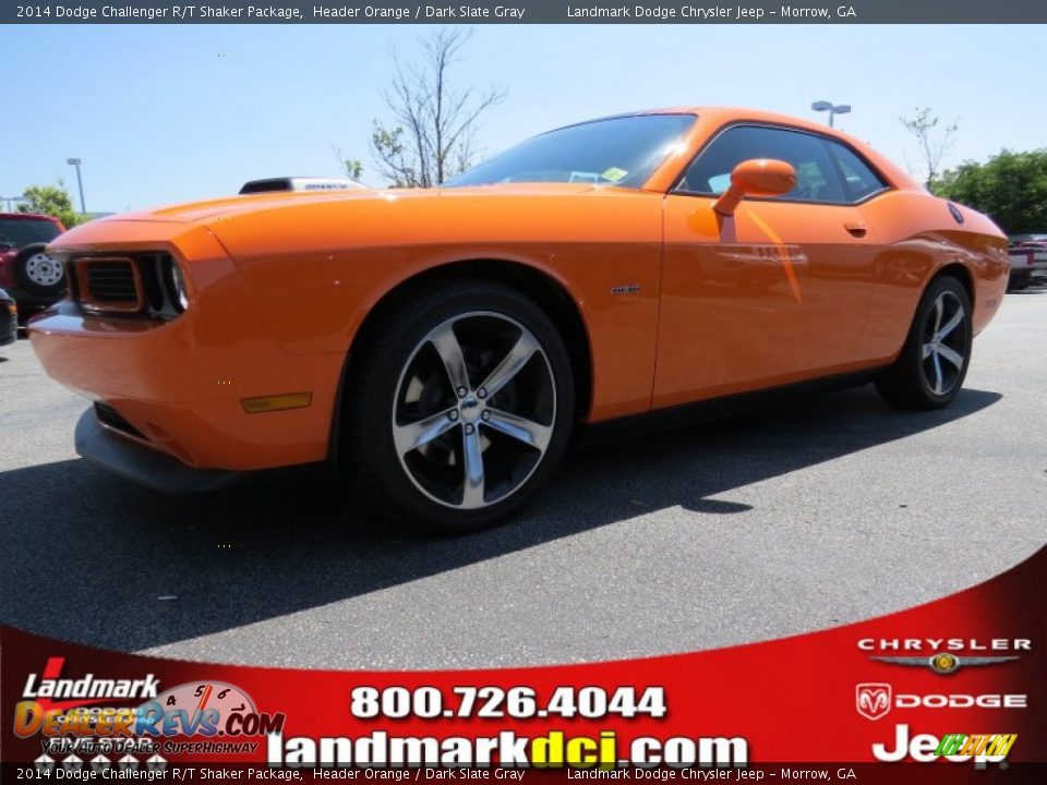 2014 Dodge Challenger R/T Shaker Package Header Orange / Dark Slate Gray Photo #1