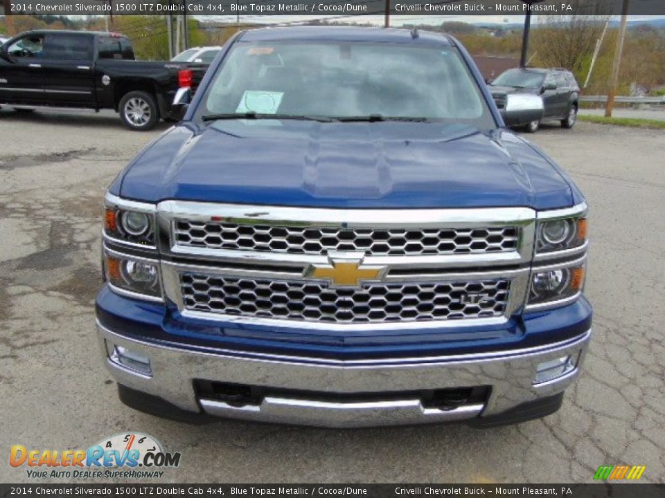 2014 Chevrolet Silverado 1500 LTZ Double Cab 4x4 Blue Topaz Metallic / Cocoa/Dune Photo #3