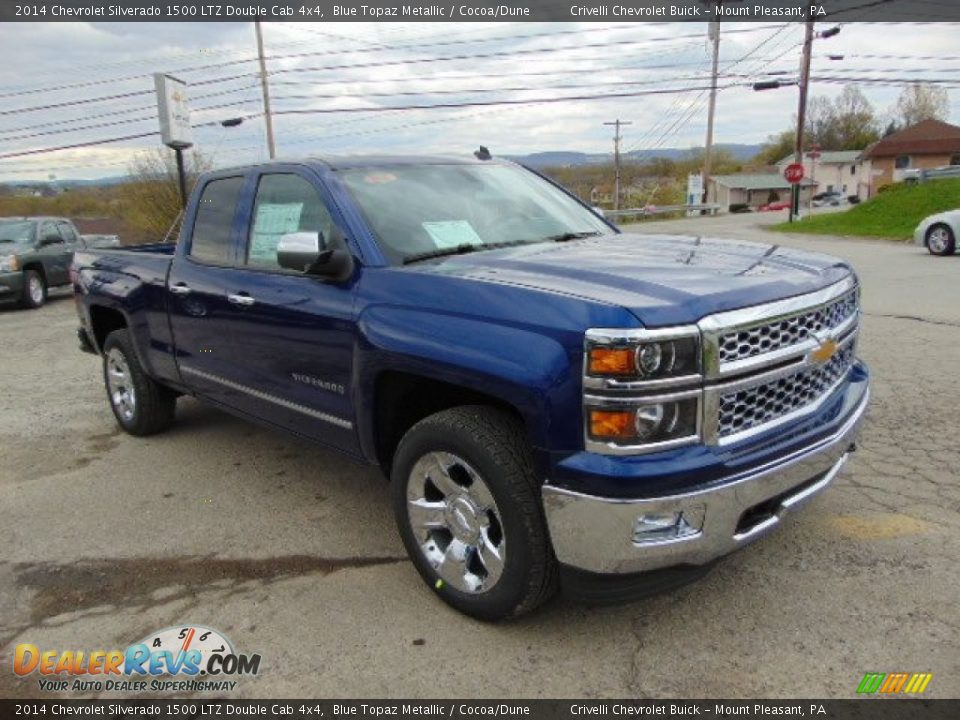 2014 Chevrolet Silverado 1500 LTZ Double Cab 4x4 Blue Topaz Metallic / Cocoa/Dune Photo #4