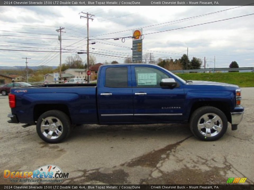 2014 Chevrolet Silverado 1500 LTZ Double Cab 4x4 Blue Topaz Metallic / Cocoa/Dune Photo #5