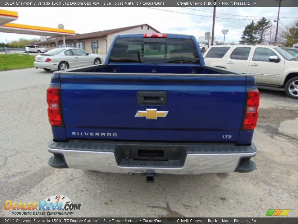 2014 Chevrolet Silverado 1500 LTZ Double Cab 4x4 Blue Topaz Metallic / Cocoa/Dune Photo #7