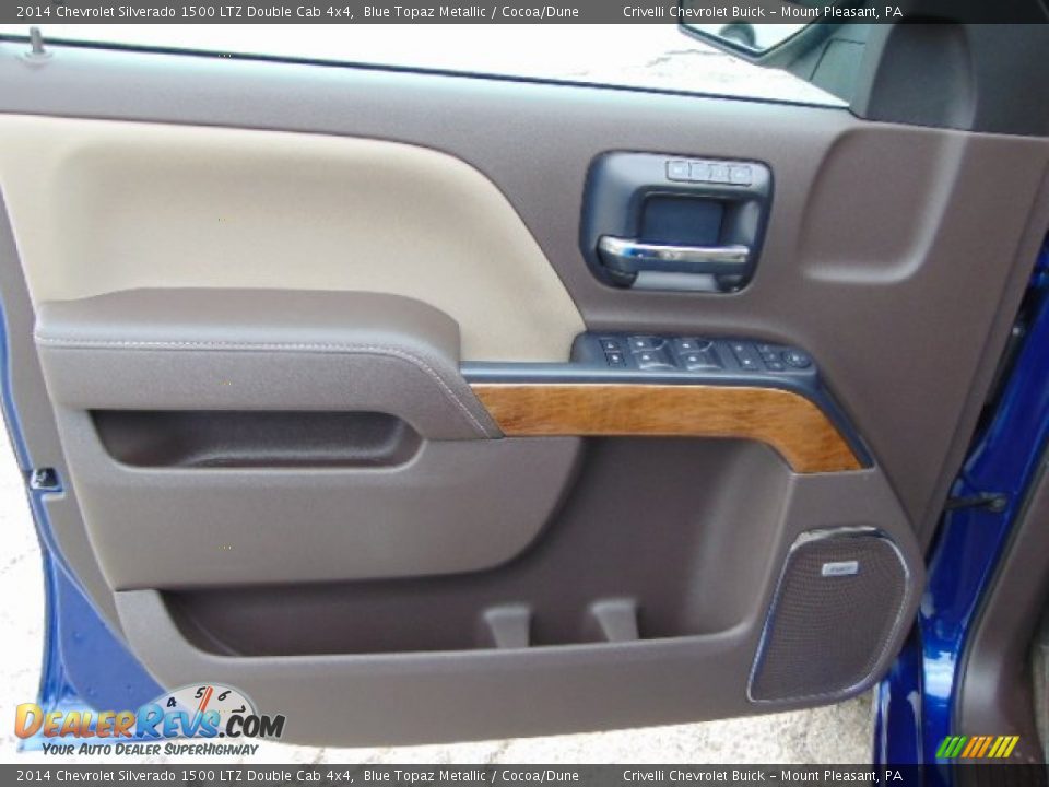 2014 Chevrolet Silverado 1500 LTZ Double Cab 4x4 Blue Topaz Metallic / Cocoa/Dune Photo #9