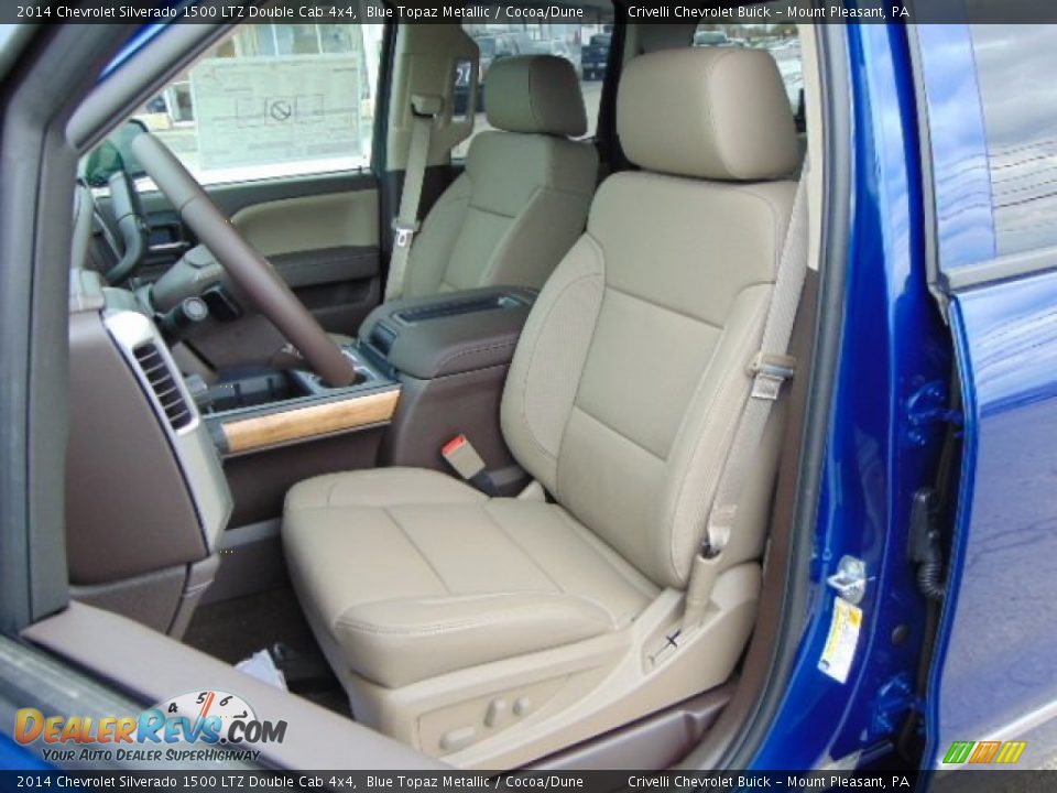 2014 Chevrolet Silverado 1500 LTZ Double Cab 4x4 Blue Topaz Metallic / Cocoa/Dune Photo #13