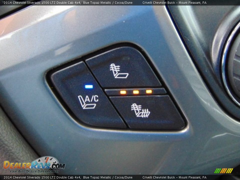 2014 Chevrolet Silverado 1500 LTZ Double Cab 4x4 Blue Topaz Metallic / Cocoa/Dune Photo #19